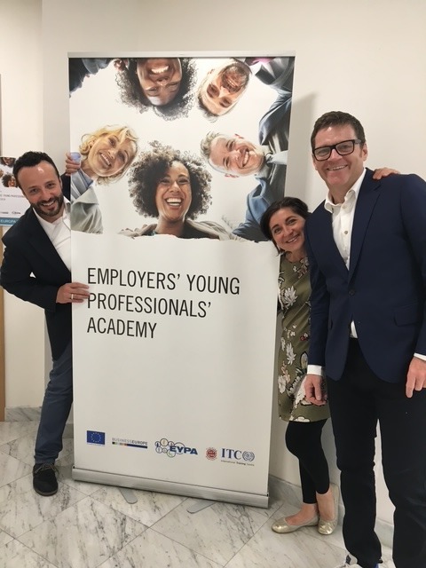 Tom Hadley with colleagues at the Employers’ Young Professionals Academy